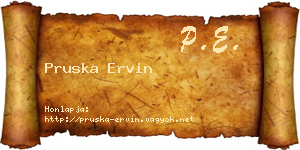 Pruska Ervin névjegykártya
